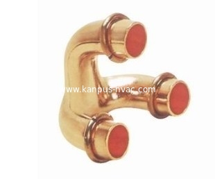 Copper tripod with brazing ring (copper fitting, ACR fitting, HVAC/R fitting, refrigeration fitting)