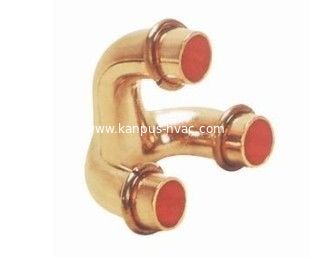 Copper tripod with brazing ring, (copper fitting, ACR fitting,  refrigeration fitting)