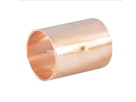 Staked copper coupling (copper fitting, ACR pipe fitting, HVAC/R fitting)
