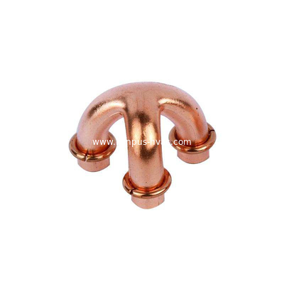 Copper tripod with brazing ring (copper fitting, ACR fitting, HVAC/R fitting, refrigeration fitting)