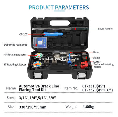 Automotive brake tube flaring tool KIT CT-3300, (refrigeration tool, hand tool, HVAC/R tool)