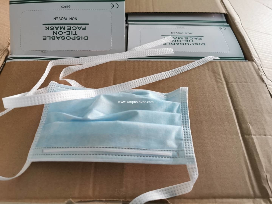 Face Mask, 3 Layers Nonwoven Face Mask With Tie On, Disposable non woven face mask
