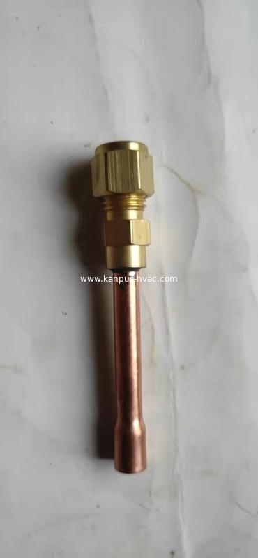 Refrigeration access valve, charging valve, copper valve with brass capped nut